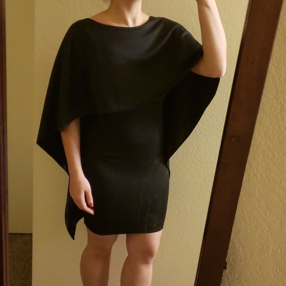 Midi cape backless dress